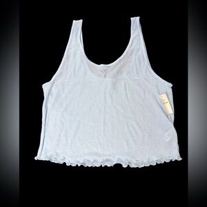 Offline by Aerie Light Blue Ribbed Tank Top